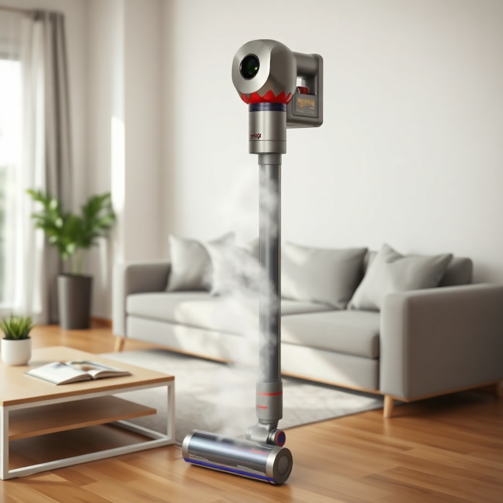 Nahaufnahme des Dyson-Luftauslasses mit sichtbarem Luftstrom