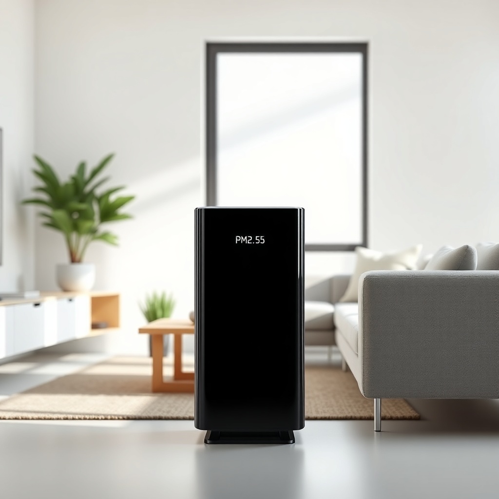 A sleek Philips Series 3000i air purifier stands in a modern living room