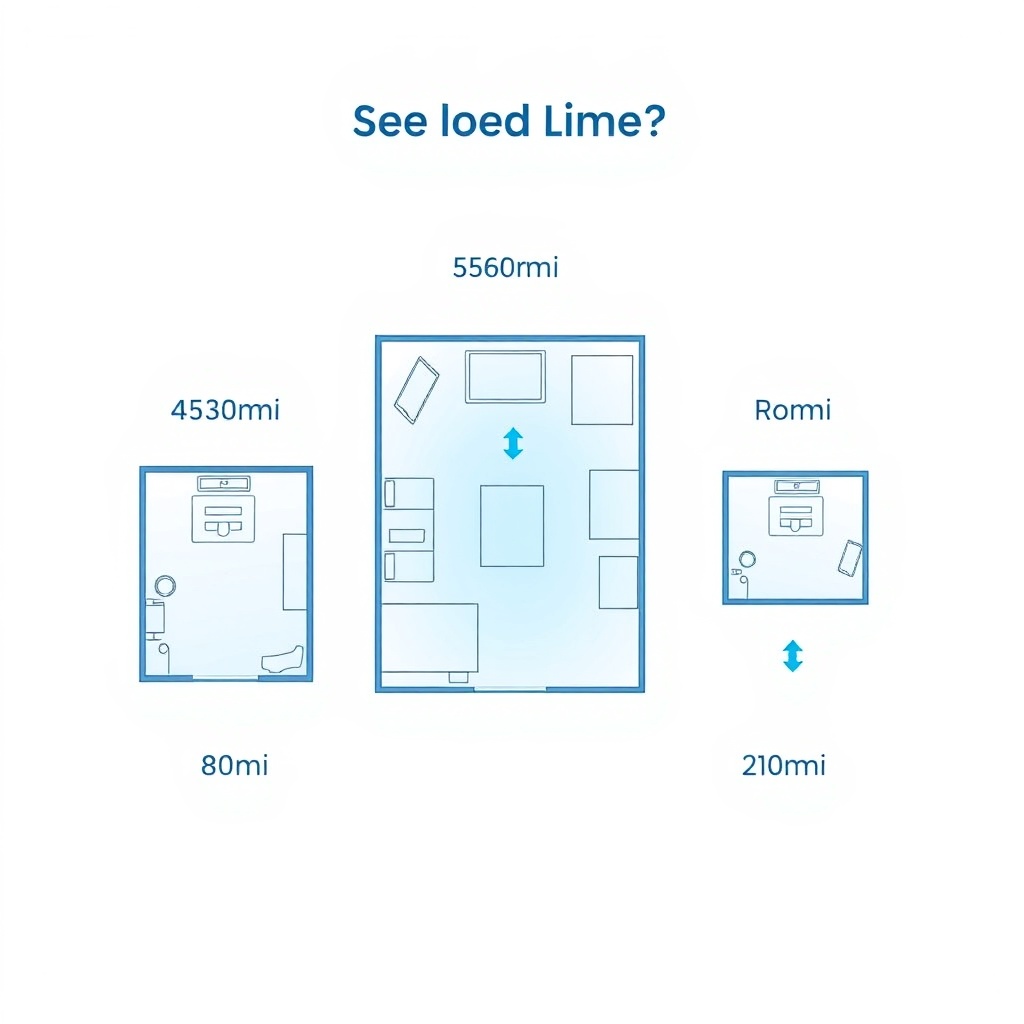 A simple illustration showing three floor plans of a 40m²