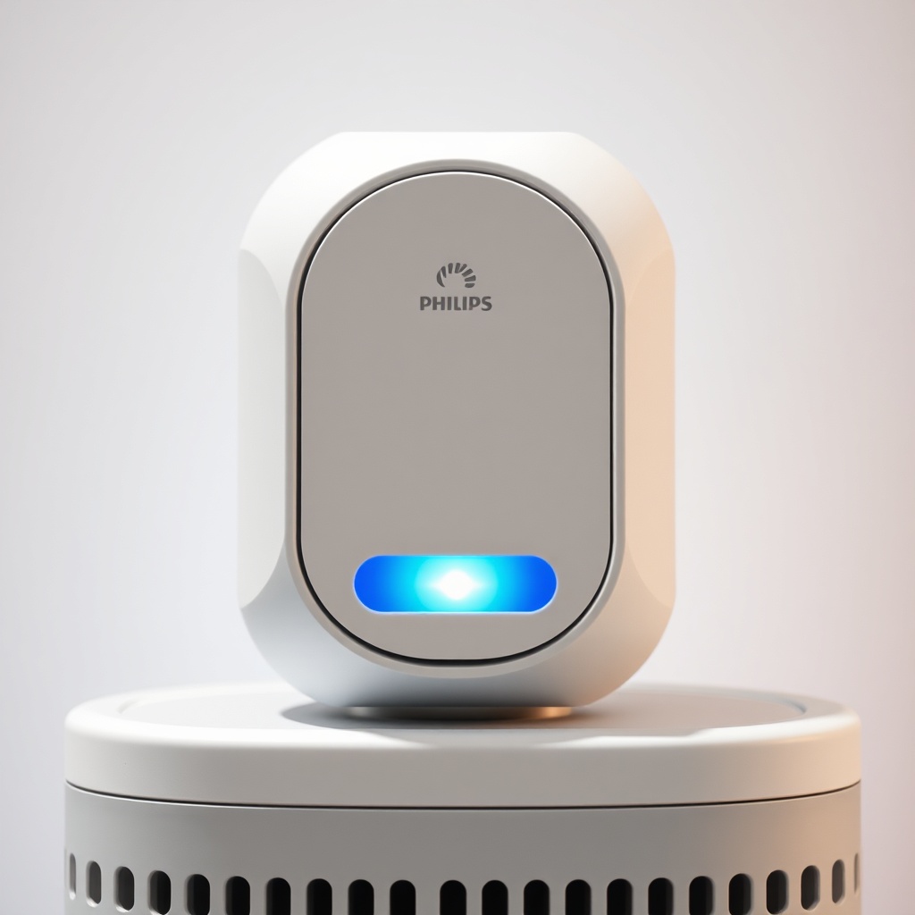 <clean photorealistic photo/illustration of the Philips Series 3000i sensor unit on the fr