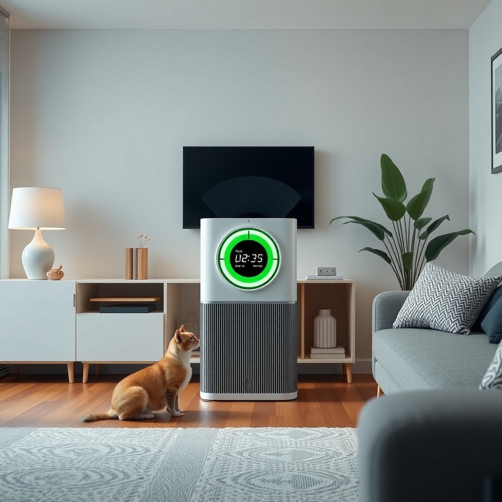 <clean photorealistic photo/illustration of the Philips Series 3000i in a living room with