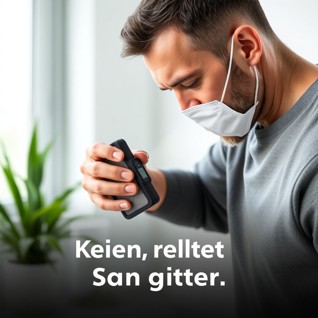 Ein Benutzer reinigt den Vorfilter des Winix Zero S mit einem Staubsauger