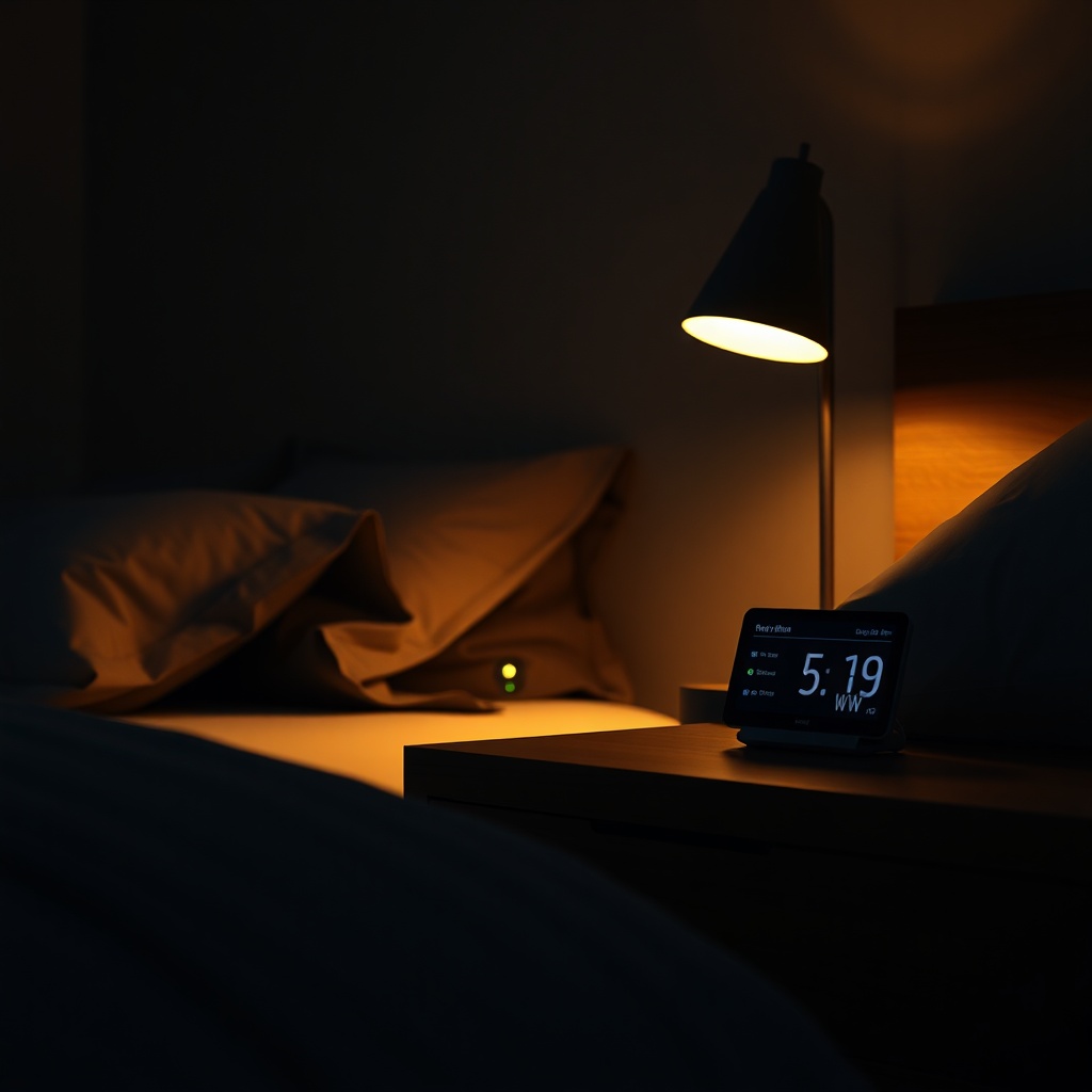 <A photorealistic photo of the Winix Zero S running in a dimly lit bedroom at night