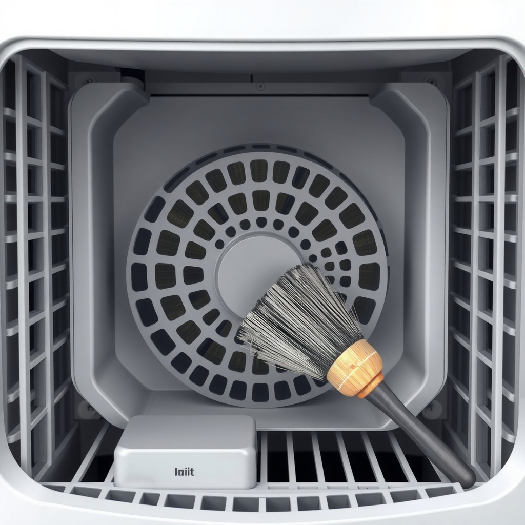 A photorealistic illustration showing the internal components of an air purifier with a sm