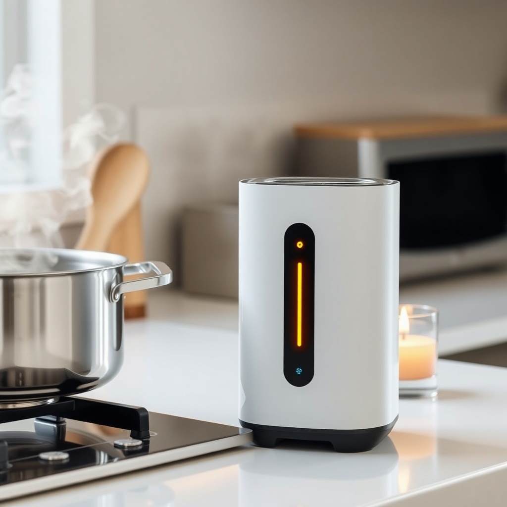 Photorealistic photo of Winix Zero S in a kitchen setting